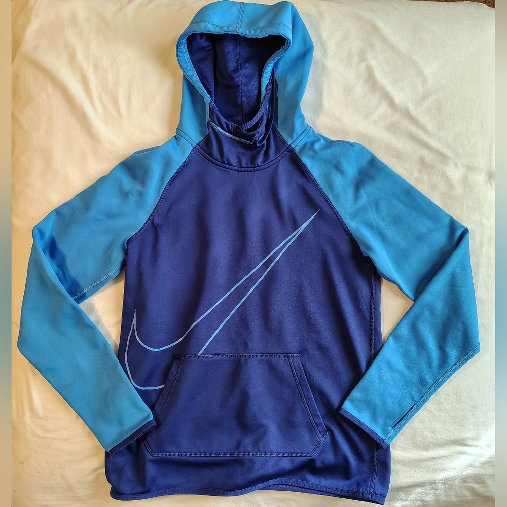 Men's Blue Nike Hoodie with Large Swoosh Size Small